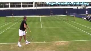 Tsonga Vs Wawrinka Pointplay Court Level View [upl. by Dranoc]