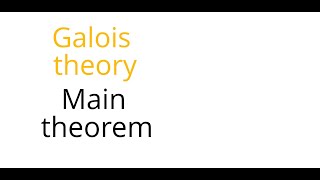 Galois theory Main theorem [upl. by Fadiman]