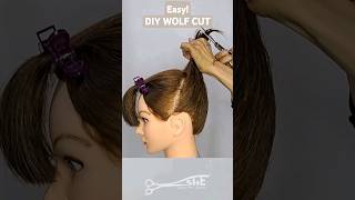 SO EASY DIY WOLFCUT 2024 haircuttutorial wolfcut layeredhaircut shortvideo hair [upl. by Welby226]