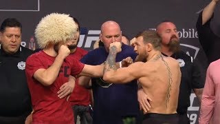 UFC 229 Khabib vs McGregor Weighin Faceoff [upl. by Hodess]