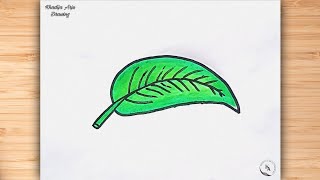 Easy leaf drawing step by step for kids  How to draw a leaf [upl. by Emor649]