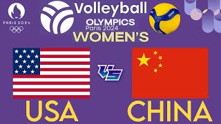 OLYMPIC WOMENS VOLLEYBALL LIVE │ USA vs CHINA Livescore [upl. by Jessen]