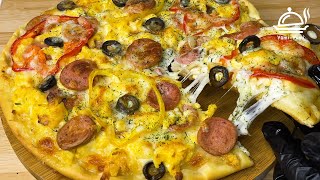 Pitsa tayyorlash  домашняя пицца  best pizza ever [upl. by Horwitz236]