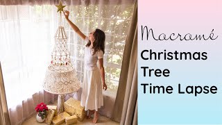 Large Macrame Christmas Tree Time Lapse with Pattern  Unique Boho Christmas Tree Decoration [upl. by Oriole]