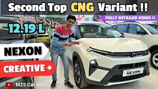 Tata Nexon Creative Plus CNG🔥 On Road Price  All Features  Full Review  Second Top Model  M2S [upl. by Platas]