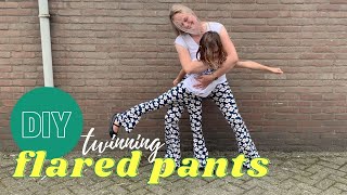 DIY twinning FLARED PANTS  Gratis patroon  Budgetstoffen [upl. by Nawat788]