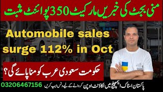 PSX  pakistan stock market analysisAutomobile sales surge 112 in Oct [upl. by Arfihs]