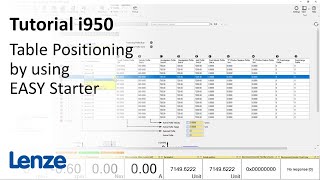 Lenze i950 servo inverter Table Positioning by using EASY Starter [upl. by Henarat]