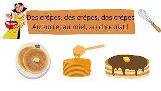 Les crêpes  Chandeleur 🥞 Chansons enfants  Paroles et illustrations [upl. by Eelir]