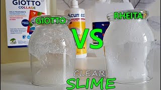 DIY clear SLIME for beginners  Giotto vs Rheita GLUE [upl. by Ahsinoj378]