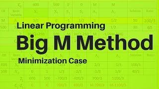 LPP BIG M METHOD Minimization case Operations Research Techniques by G N Satish Kumar [upl. by Schreibman]