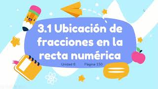 31 Ubicación de fracciones en la recta numérica Unidad 8 Pág 150 [upl. by Ellehcirt224]