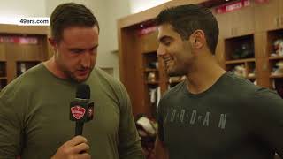 Funny interviews with Jimmy Garoppolo and others in 49ers  June 1 2018 [upl. by Animrac]