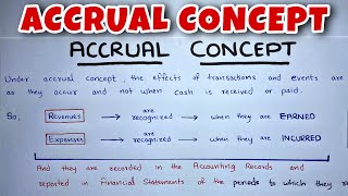 Accrual Concept EXPLAINED  By Saheb Academy [upl. by Anayet]