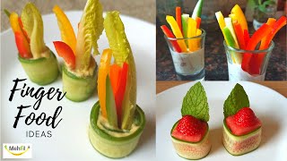 Easy Finger Food Ideas For Party  Veggie Dip  Watermelon Canapes  Cucumber Roll Ups  Recipes [upl. by Aamsa]