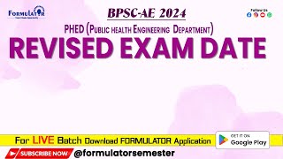 PHED Revised Exam Date  BPSCAE 2024 [upl. by Anemij]