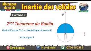 Centre d’inertie G d’un demi disque 2éme Théorème de Guldin Exercice 9 [upl. by Mohamed185]