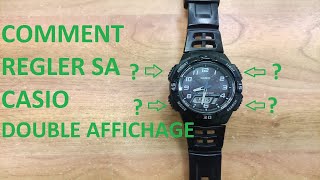 COMMENT régler lheure de votre montre CASIO à DOUBLE AFFICHAGE [upl. by Tutto]