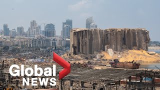 Beirut explosion Views from port show devastation as workers continue clearing debris [upl. by Mandle]