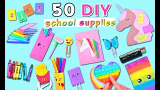 50 DIY  SCHOOL SUPPLIES IDEAS YOU WILL LOVE  Cute Hacks and Crafts For Back To School [upl. by Lesya668]