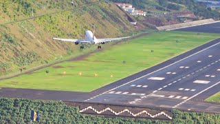 Unbelievable Crosswind Landing TAP A319 Storm Filomena at Madeira Airport [upl. by Khano721]