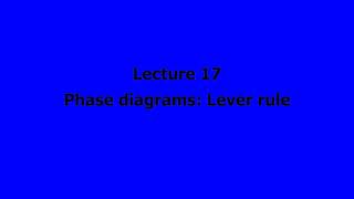 Lecture 17 Phase diagrams Lever rule [upl. by Naie415]