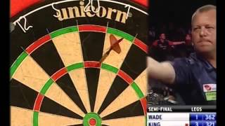 9 Dart Finish  Mervyn King against James Wade  South African Masters  27 September 2009 [upl. by Ynej111]