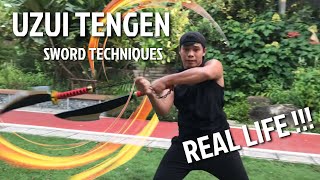 Real Life Uzui Tengen swords techniques Sound BreathingBy Champ Archer [upl. by Eolcin]