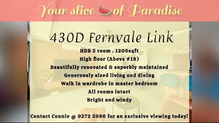 For sale  430D Fernvale Link  HDB 5 room  1206sqft [upl. by Idnas]