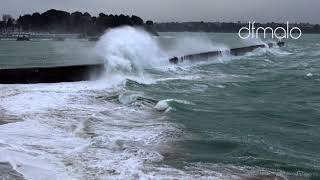 SaintMalo Grande Marée  High tide Mole des Noires [upl. by Ahsekel]