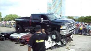 2011 Dodge Dually crushing cars and burnin out [upl. by Jeb]