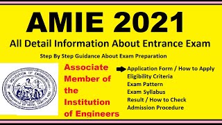 AMIE 2021  Notification Dates Application Eligibility Admit Card Pattern Syllabus Result [upl. by Aedni]