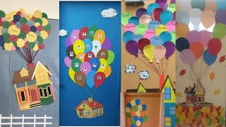 classroom door decoration ideas with paper balloonClassroom Door decoration designBalloon door art [upl. by Enaira]