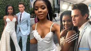 Ajiona Alexus  Snapchat Story  17 September 2017 w Brandon Flynn at 69th Emmy Awards [upl. by Anawat]