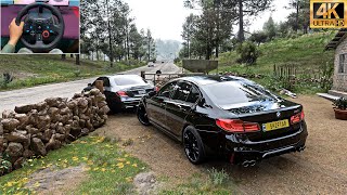 BMW M5 F90 amp Mercedes AMG E63 S BRABUS CONVOY Forza Horizon 5 Steering Wheel Gameplay [upl. by Akelahs]