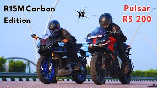 R15M Carbon Fiber Edition vs Pulsar RS 200  R15 ne Pulsar ka band baja dia 😂 [upl. by Atenek]