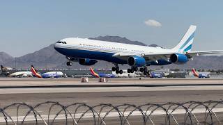 Las Vegas Sands Corporation Airbus A340541 lands at Las Vegas  VPBMS [upl. by Ahcsropal794]