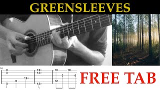 Greensleeves  What Child is This  Fingerstyle Guitar Cover  Tab [upl. by Annoyek552]