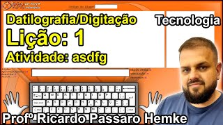 Datilografia  Digitação  Lições do Teclado  Lição 01 [upl. by Earla]