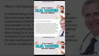 What is CLIA WAIVED test in medical billing  QW modifier in CLIA WAIVED CPTs credentialing clia [upl. by Dagna]