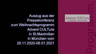 Weihnachtsprogramm Advent CULTure in StMaximilian [upl. by Ednew]