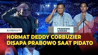 Disapa Prabowo Saat Pidato di Istora Deddy Corbuzier Langsung Hormat [upl. by Allebara]