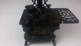 Crescent Cast Iron Wood Burning Stove With Accessories  Salesman Sample [upl. by Eronel596]