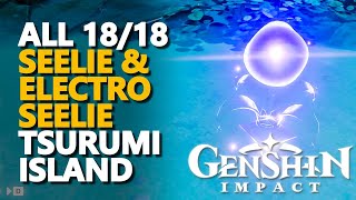 All Tsurumi Island Seelie amp Electro Seelie Genshin Impact [upl. by Odlabso915]