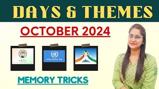 Days and Themes  October 2024  National amp International days  with Memory Tricks [upl. by Liamsi108]