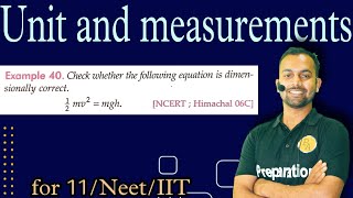 Ex40 unit and measurements  check whether following equation is dimensionally correct 12mv²mgh [upl. by Chaves262]