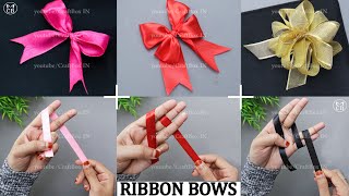 DIY Ribbon Bows  Easy Satin Ribbon Bows making tutorials  Ribbon crafts [upl. by Essilevi]