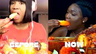 ASMR BEFORE VS NOW WITH CRAZY LOOK MUKBANGERS COMPILATION [upl. by Nnylacissej]