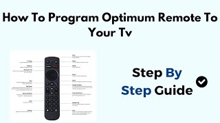 How To Program Optimum Remote To Your TV [upl. by Ellynad]