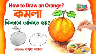 কমলা কিভাবে আঁকতে হয়   How to draw an Orange   আঁকিবুকি  ০৩ [upl. by Attenad981]